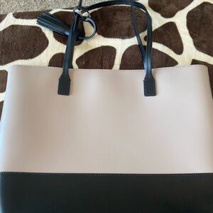 Elegant Two-Tone Tote Bag
